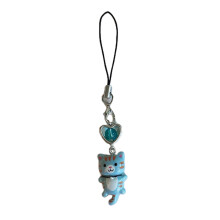 Cat Pendant Keychain Acrylic Heart Charm