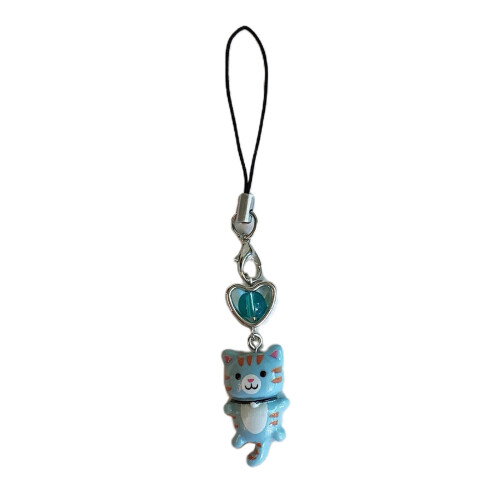 Cat Pendant Keychain Acrylic Heart Charm