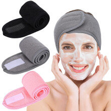 Spa Facial Headbands Terry Cloth Adjustable 3-Pack