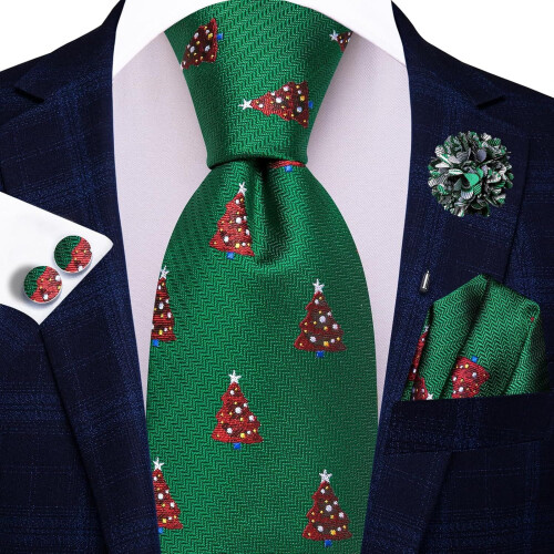 Men's Christmas Snowflake Tie Set with Accessories 1