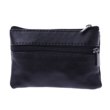 Vintage leather men's coin purse with zipper 1 piece