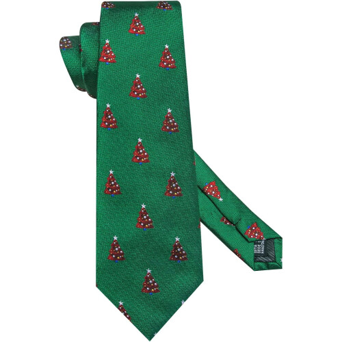 Men's Christmas Snowflake Tie Set with Accessories 2