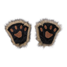 Xinwanna Wolf Paw Mittens Khaki 1 Pair Thermal Insulated