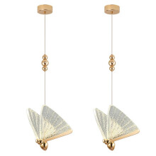 2X Pendant Lights Butterfly Model Chandeliers Lamp Indoor Lighting Bedside Bar Chandelier Duplex Staircase Ins,A
