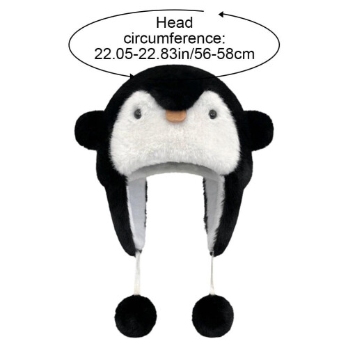 Penguin Plush Earmuffs Hat Winter Warm Furry Hat 1