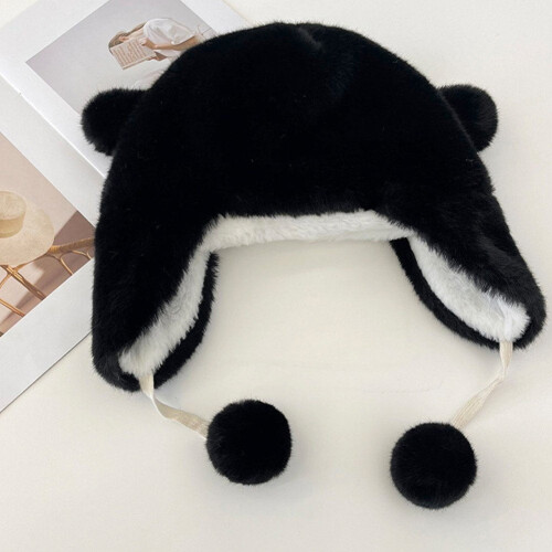 Penguin Plush Earmuffs Hat Winter Warm Furry Hat 2