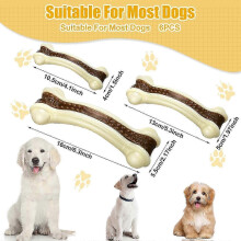 (L) Nylon Beef Flavor Dog Chew Bones for Aggressive Chewers - Teething Toys for Large, Medium, Small Puppies,  cm