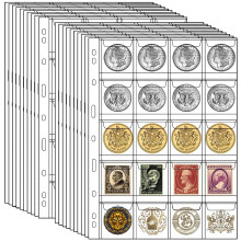 Coin Pages Plastic with 9 Holes 10 Sheets 20 Pockets
