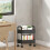 Black 4-Tier Kitchen Storage Cart with Wheels and Armrests 5