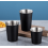 Stainless Steel Pint Cups Black 4 Pack 260 ml 8