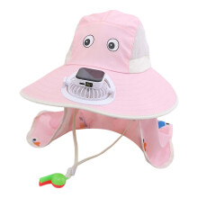 Solar-powered fan hat for toddlers, wide brim, USB
