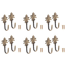 12pcs Vintage Maple Leaves Curtain Tieback Tassel Hooks Door Wall Hook Bronze