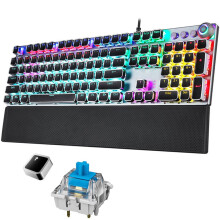 Mechanical Gaming Keyboard Punk Style RGB Backlit 104 Keys