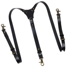 PU Leather Suspenders for Men Adjustable Hook Design