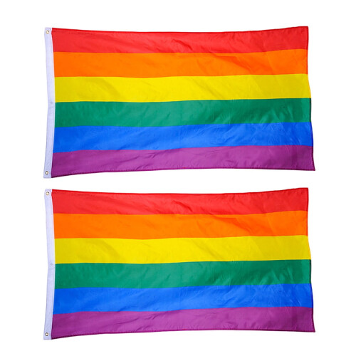 Rainbow Flag LGBT Pride Banner 3x5 ft with Brass Grommets