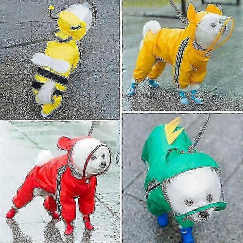(L, orange) waterproof dog raincoat full coverage for outdoor use