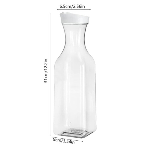Clear Plastic Water Carafe with Flip Lid 50 oz 2