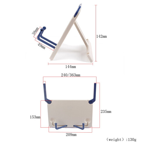 White Folding Plastic Music Stand Adjustable Clamp Home Use 1