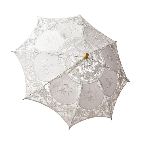 Lace Embroidered Sun Parasol for Bridal Wedding