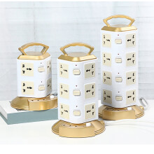 垂直电源插座塔 白色 16孔3USB 2500W防浪涌