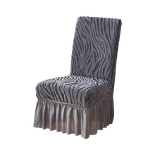 Multicolor Jacquard Dining Chair Cover Thick Elastic Skirt