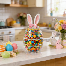 Easter Bunny Candy Jar Glass Storage Container 1 Piece