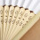 Handheld Folding Fan White Silk Bamboo 30 Pack 6
