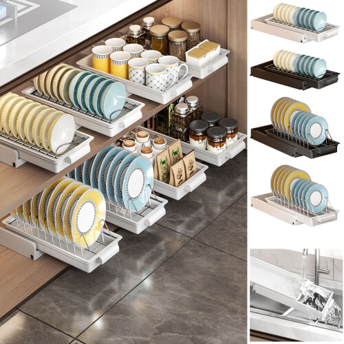 Slide-Out Drying Rack with Drainboard Heavy-Duty 1-Pack