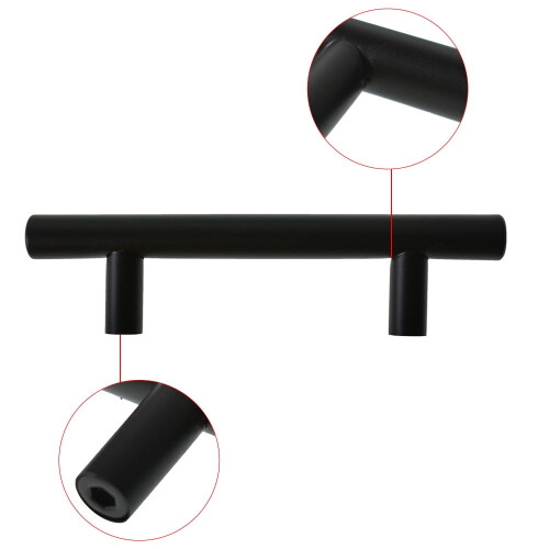Cabinet Pulls Matte Black 5 Inch 3-Hole 30-Pack 2