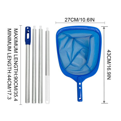 Pool Leaf Skimmer Net Nylon Fine Mesh 160cm 2