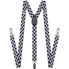 Men's and Women's Adjustable Leather Suspenders 1 Inch Wide