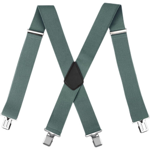 Men's Trouser Braces Elastic Adjustable X-Shape with 4 Clips