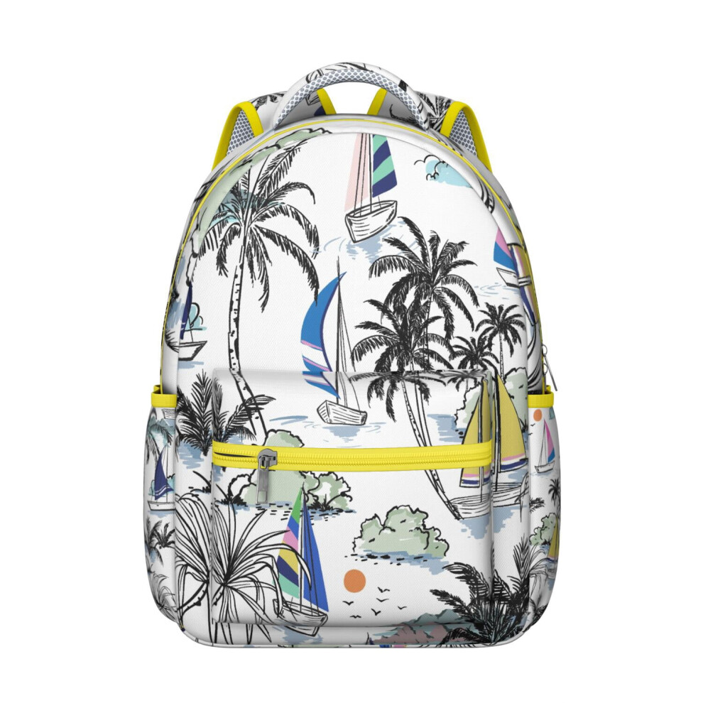 Hawaii Tropical Palm Leaves Backpack Large-Capacity Laptop 9101399929437