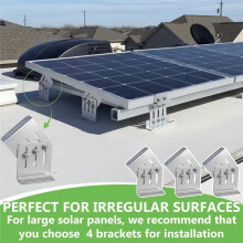 8 Pcs Solar Panel Tilt Mount Brackets, Adjustable Angle Solar Panel Rack Mount for Rv, Roof, Boat