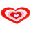 Heart-Shaped Area Rug Non-Slip Washable Red 1