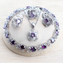 Zirconia Women's Jewelry Set Sterling Silver Wedding Set