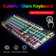 Steampunk Mechanical Keyboard Black RGB 30 Effects