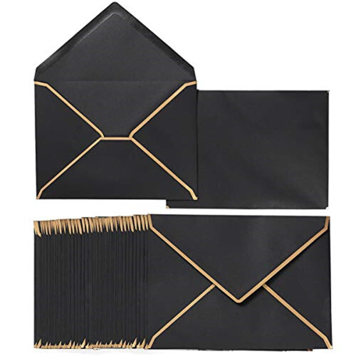 Envelopes with Gold Border 50 Pack