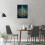Tableau décoratif pour mur, calligraphie arabe élégante 40x60 cm, bleu 2