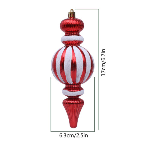 Candy Cane Finial Christmas Ornaments Red White Striped 2 2