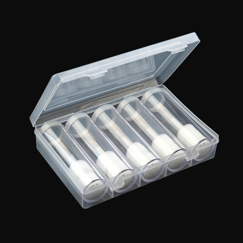 Coin Rolling Containers Transparent Blue 6 Pcs