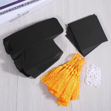 50Unids Papel DIY Graduacion Tapa Caja de Regalo en Forma de Azucar Chocolate Caja Negro
