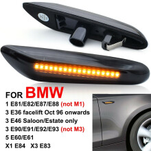 LED Side Turn Signal Light Smoke for BMW E90 E92 E60 E87