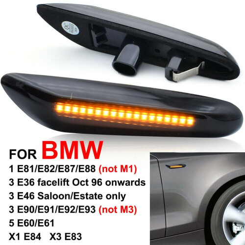 LED Side Turn Signal Light Smoke for BMW E90 E92 E60 E87