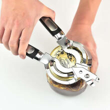 Stainless Steel Jar Opener Adjustable Ergonomic Lever Black