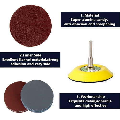 Sandpaper Sanding Discs 100 pcs 75 mm 80-3000 Grit 1