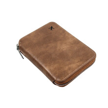 Passport Bag Brown Zipper Travel Organizer