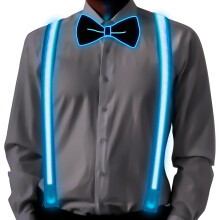 LED Neckties Bowties Suspenders Glow-in-the-Dark Adjustable