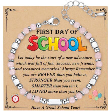 Back to School Bracelet for Girls – Natural Stone, 1 Piece