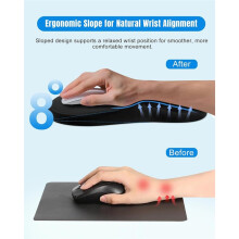 Ergonomic Mouse Pad with Wrist Rest, Non-Slip PU Base, Comfortable Mouse Mat for Office, Home, Computer Desk